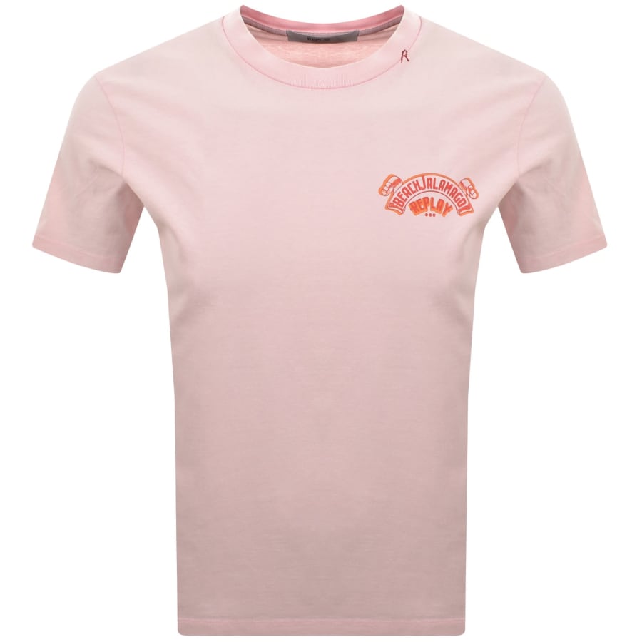 Image number 2 for Replay Graphic T Shirt Pink