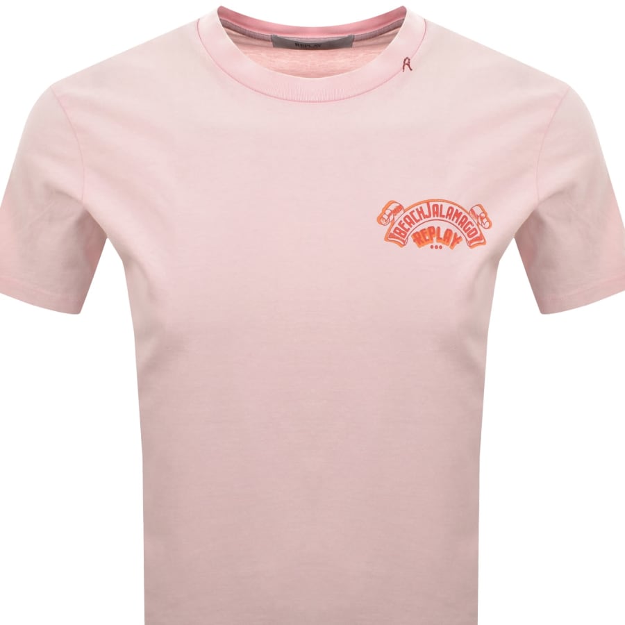 Image number 3 for Replay Graphic T Shirt Pink
