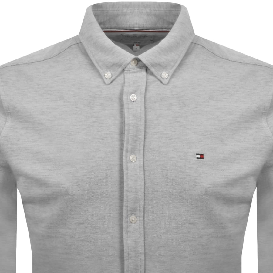 Image number 2 for Tommy Hilfiger Knitted Long Sleeve Shirt Grey