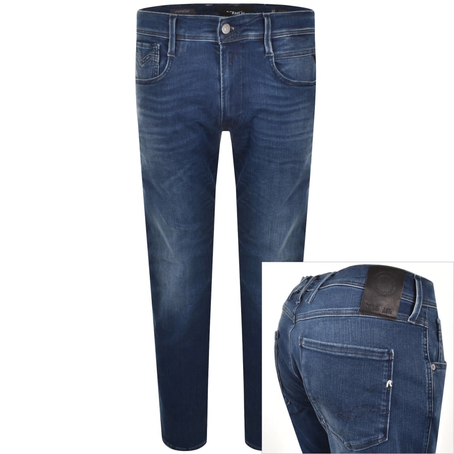 Image number 1 for Replay Anbass Hyperflex Jeans Blue