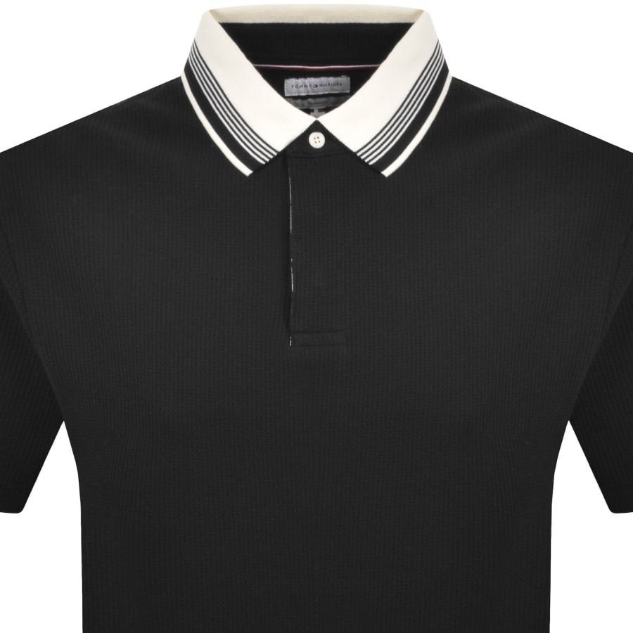 Image number 2 for Tommy Hilfiger Waffle Polo T Shirt Black