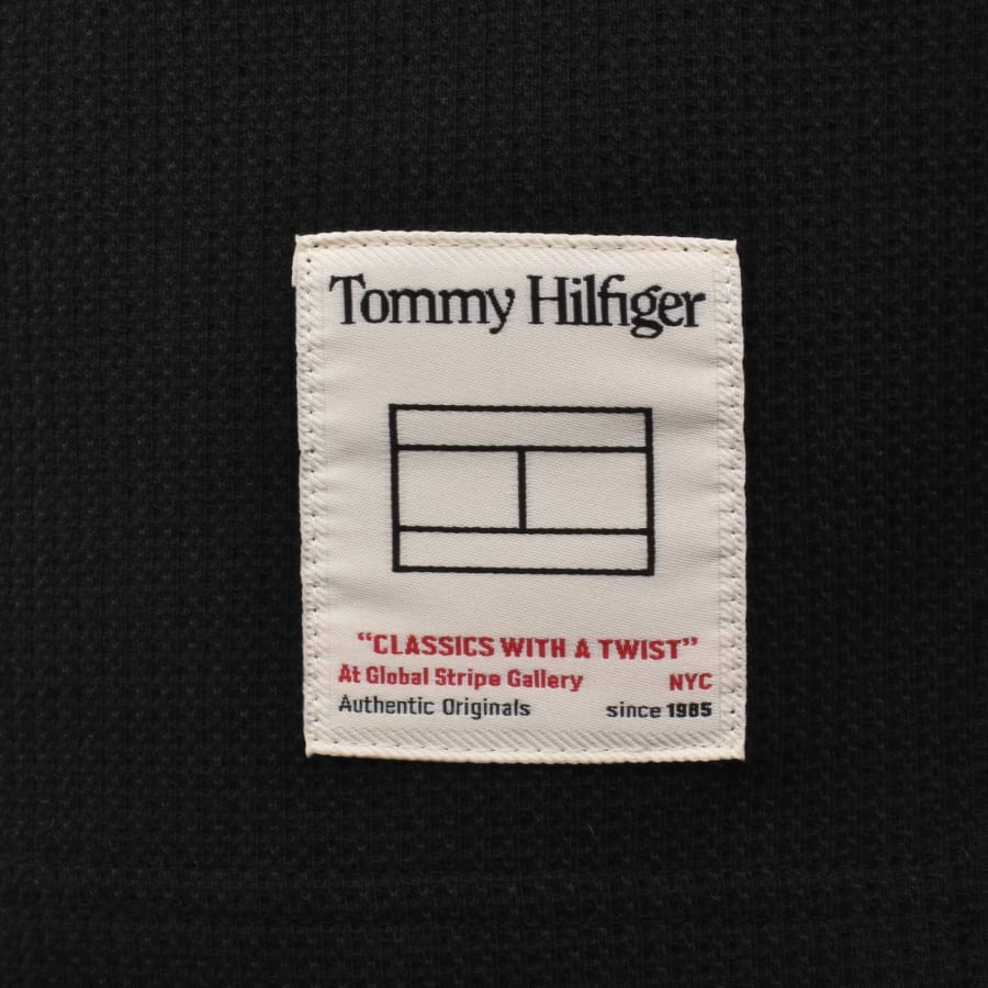 Image number 3 for Tommy Hilfiger Waffle Polo T Shirt Black