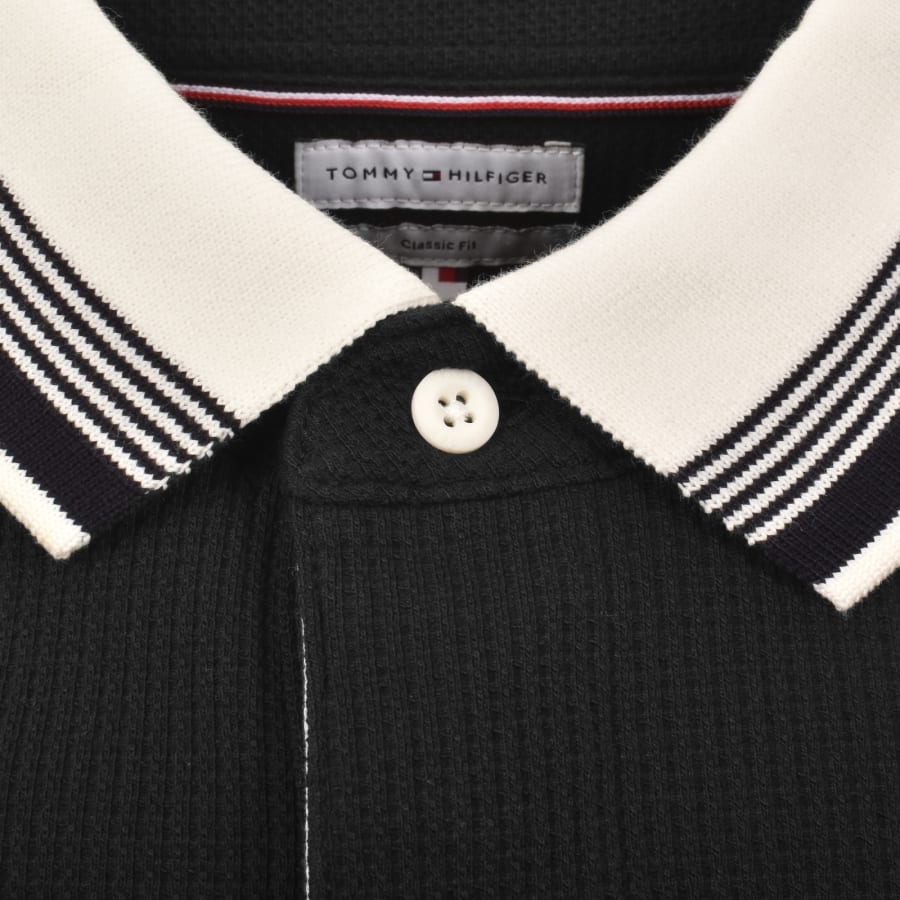 Image number 5 for Tommy Hilfiger Waffle Polo T Shirt Black