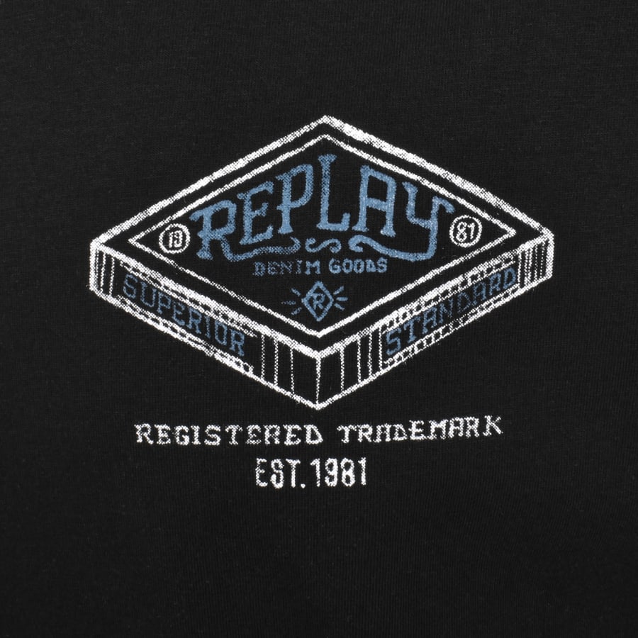 Image number 4 for Replay Graphic T Shirt Black
