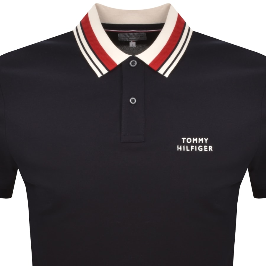 Image number 2 for Tommy Hilfiger Logo Polo T Shirt Navy