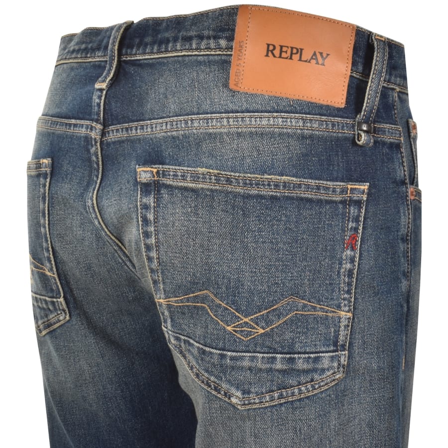 Image number 4 for Replay Aideen Straight Fit Jeans Medium Blue