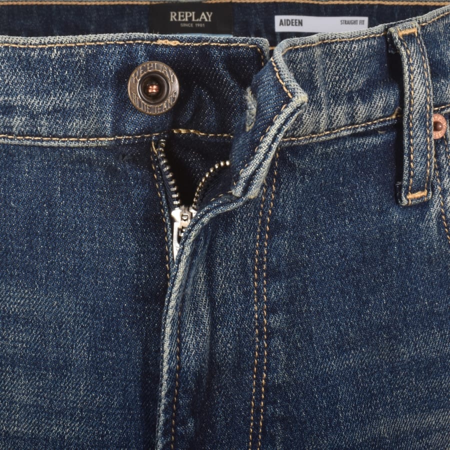 Image number 5 for Replay Aideen Straight Fit Jeans Medium Blue