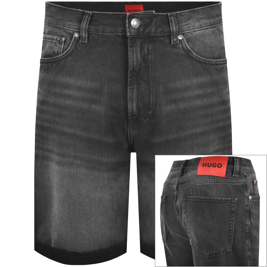 Image number 1 for HUGO 838  Denim Shorts Dark Grey