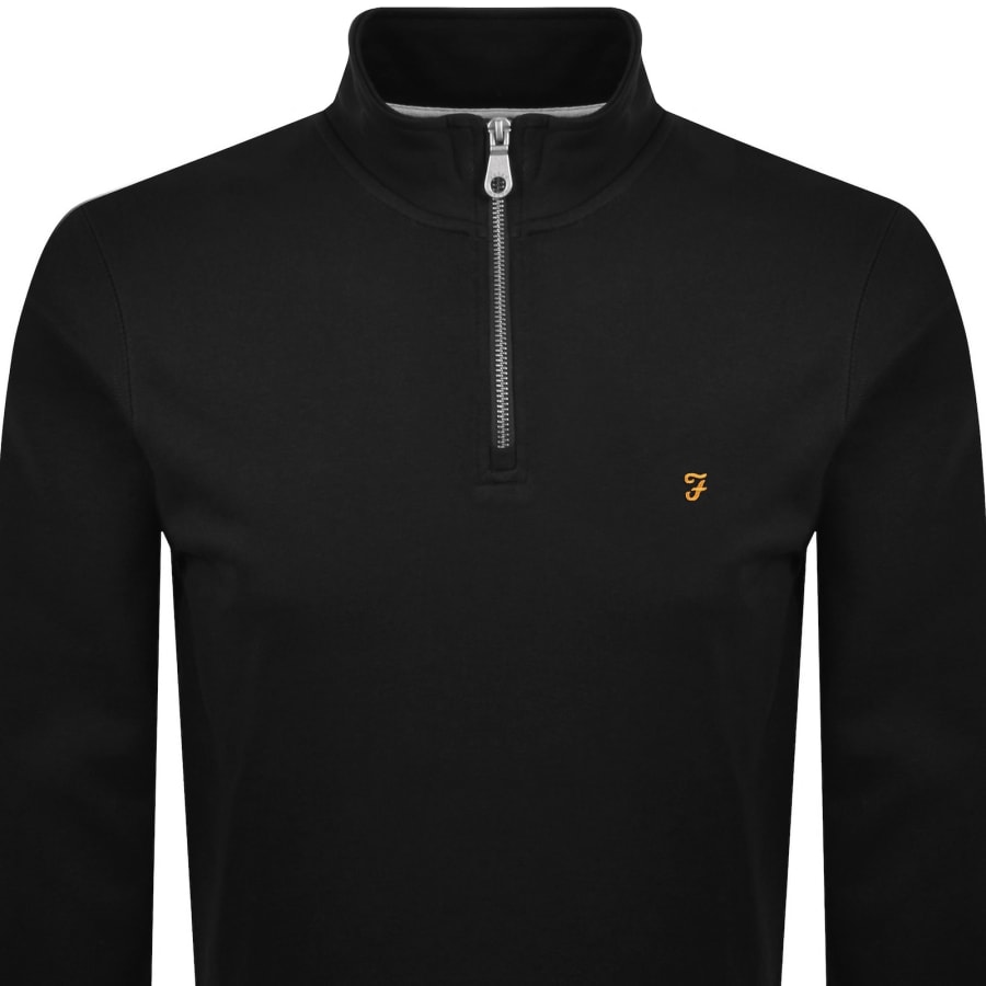 Image number 2 for Farah Arnold Quarter Zip Sweatshirt Black