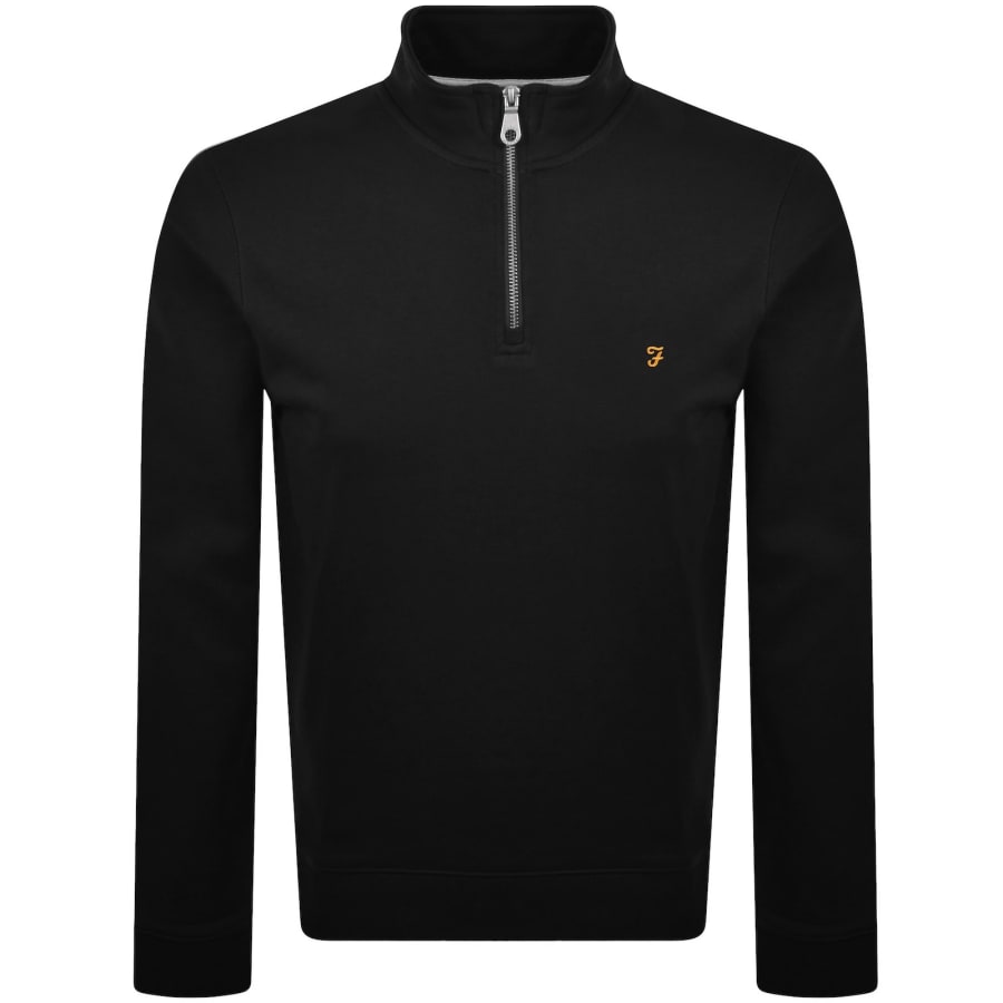 Image number 1 for Farah Arnold Quarter Zip Sweatshirt Black
