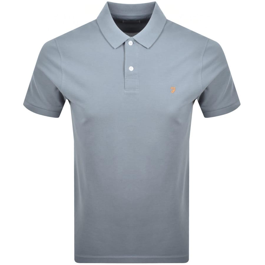 Image number 1 for Farah Cunningham Polo T Shirt Blue