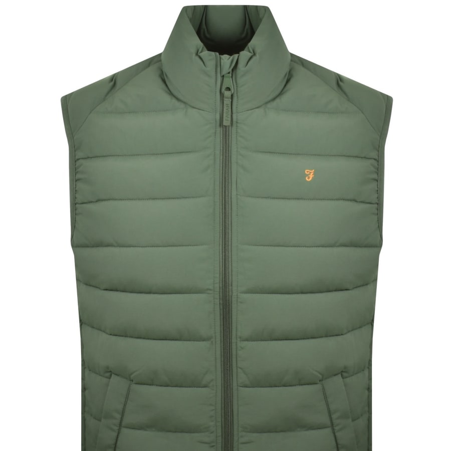 Image number 2 for Farah Kennedy Padded Gilet Green