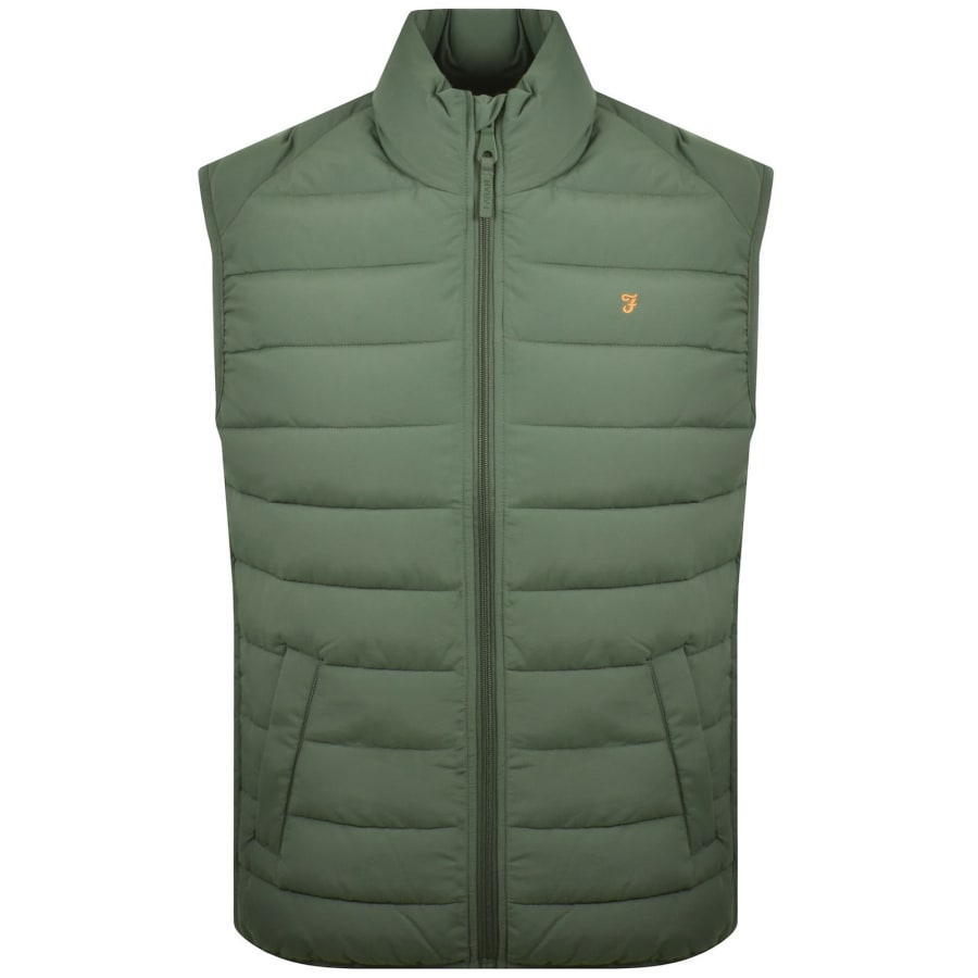 Image number 1 for Farah Kennedy Padded Gilet Green