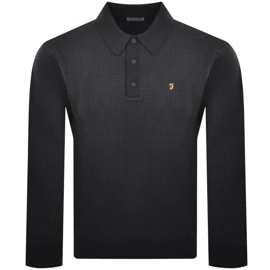 Image number 1 for Farah Gateacre Knit Polo True Navy