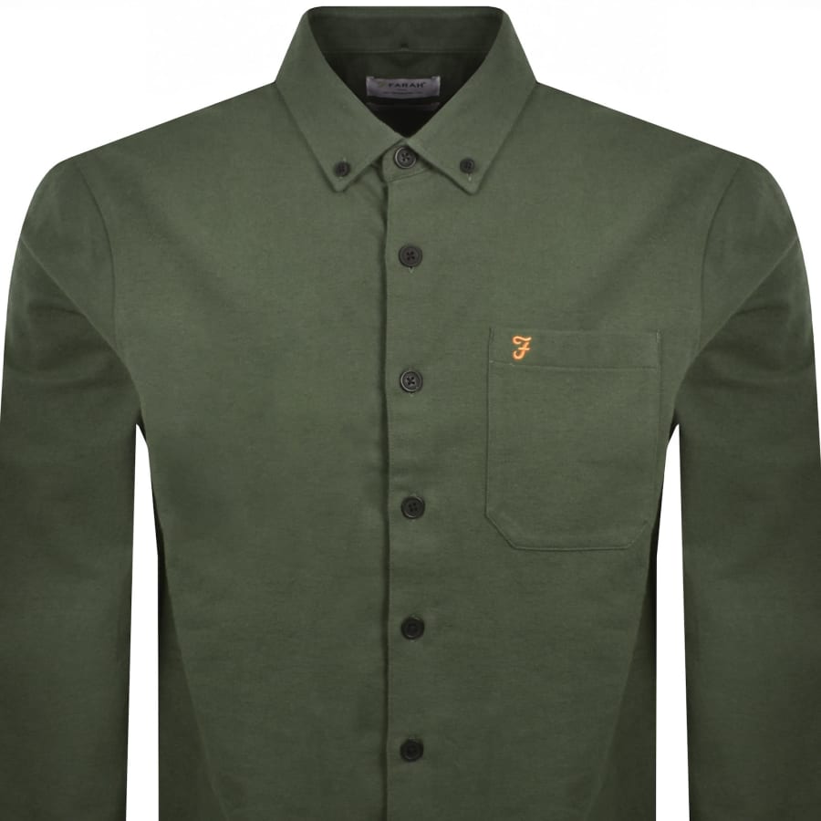 Image number 2 for Farah Marvin Overshirt Rosemary Green
