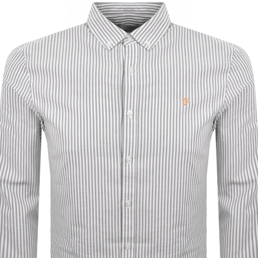 Image number 2 for Farah Brewer Long Sleeve Stripe Shirt Green