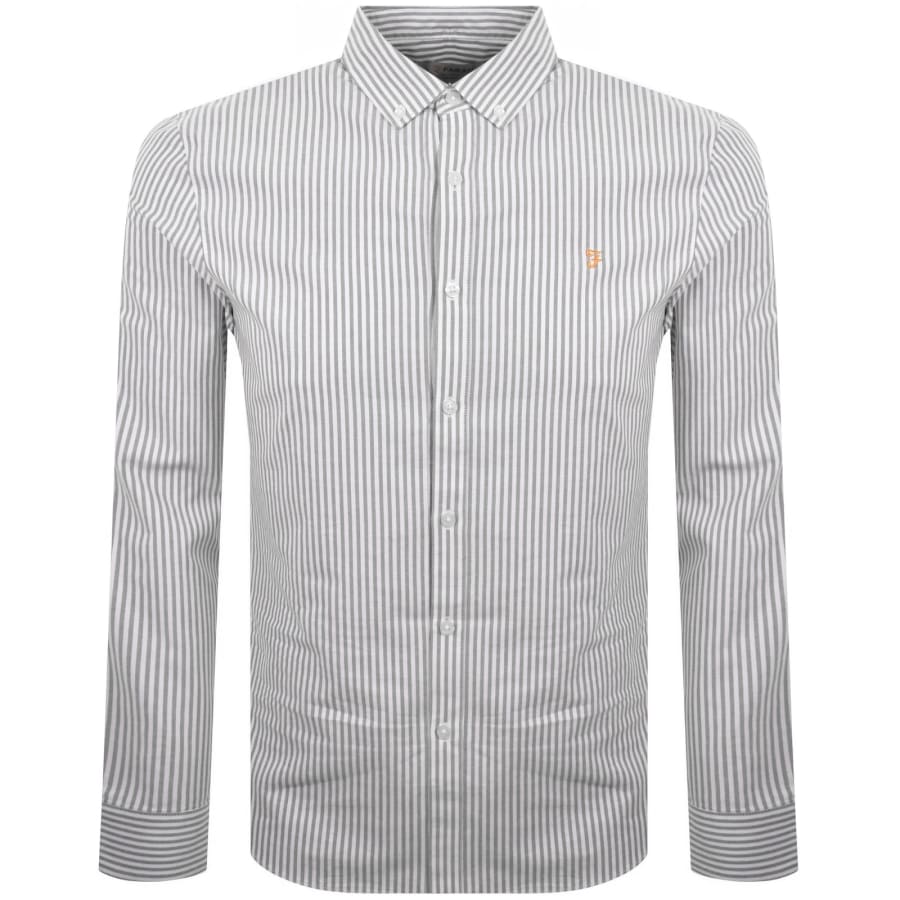 Image number 1 for Farah Brewer Long Sleeve Stripe Shirt Green