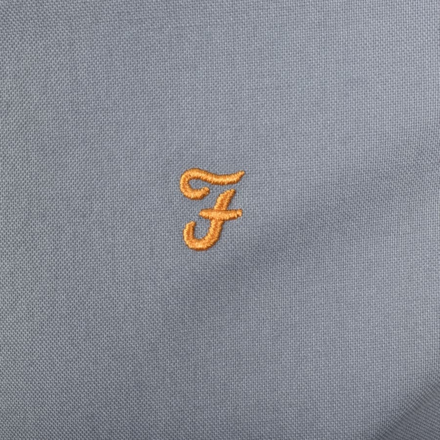 Image number 3 for Farah Brewer Slim Fit Shirt Icelandic Blue