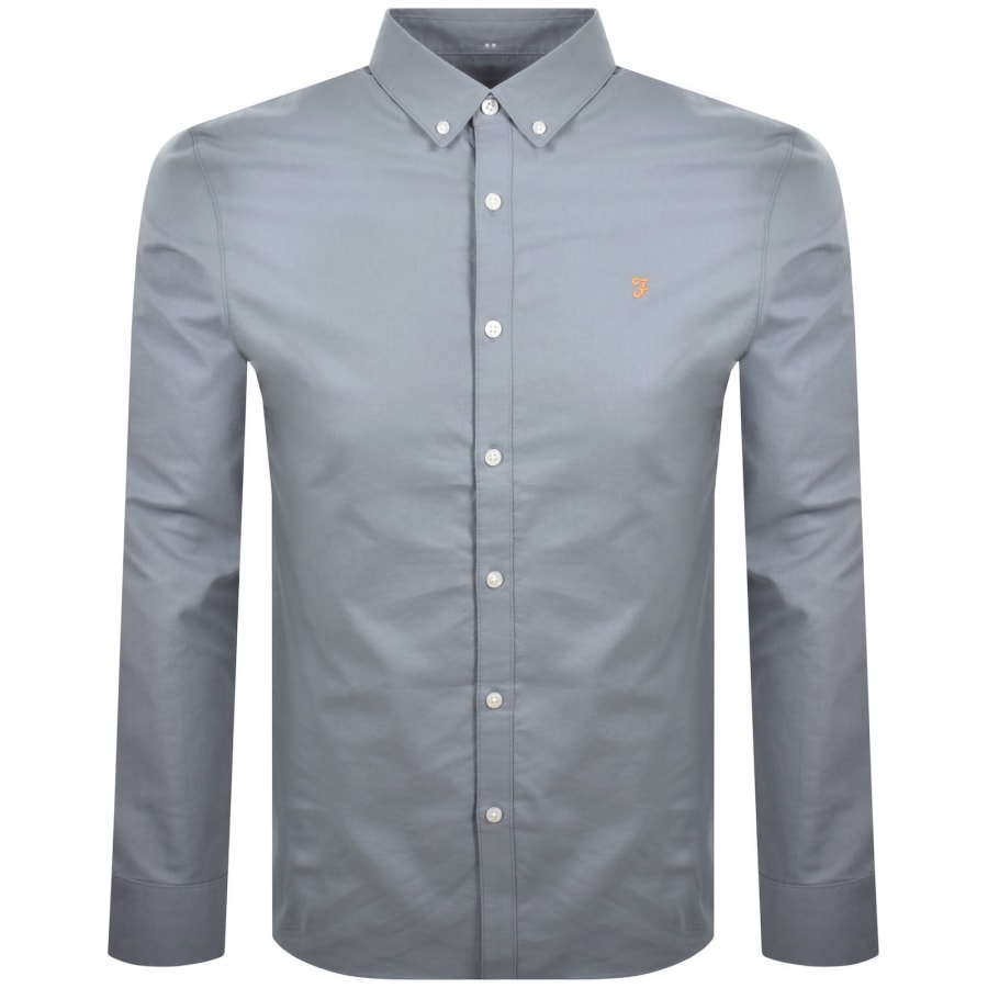 Image number 1 for Farah Brewer Slim Fit Shirt Icelandic Blue