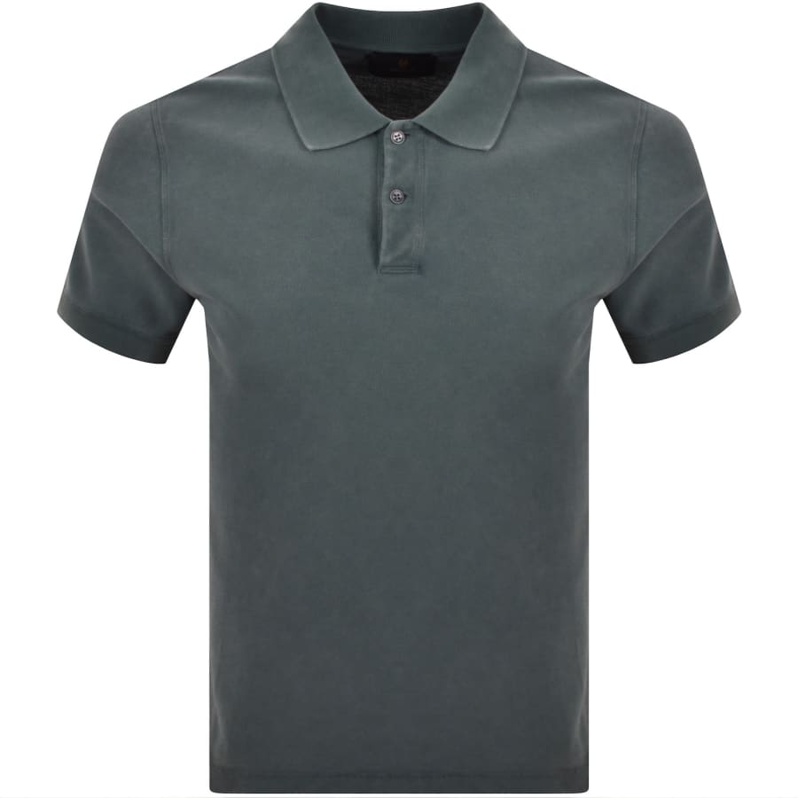 Image number 2 for Belstaff Valley Garment Dye Polo T Shirt Blue