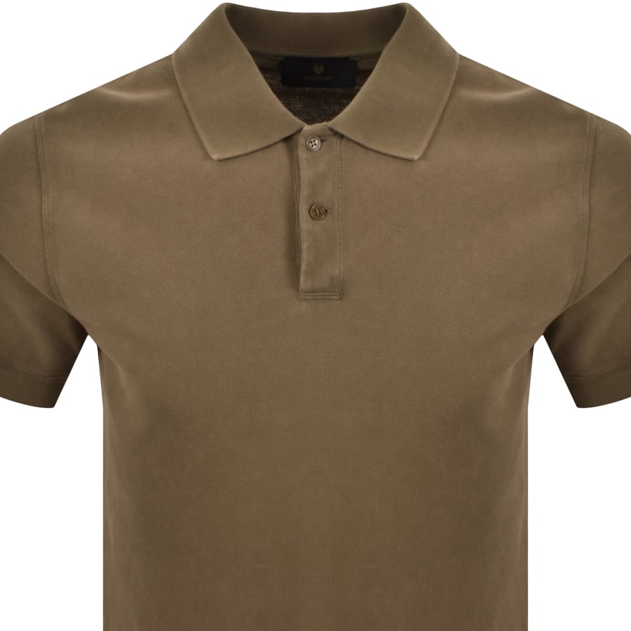 Image number 3 for Belstaff Valley Garment Dye Polo T Shirt Khaki