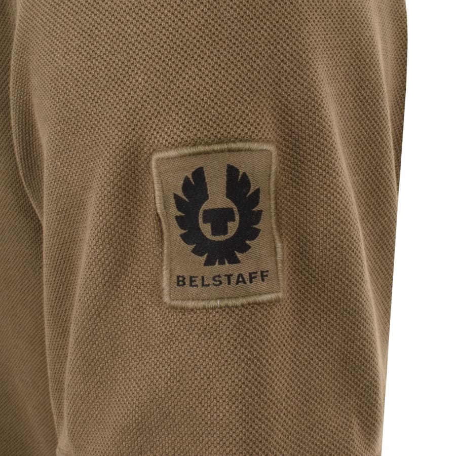 Image number 4 for Belstaff Valley Garment Dye Polo T Shirt Khaki