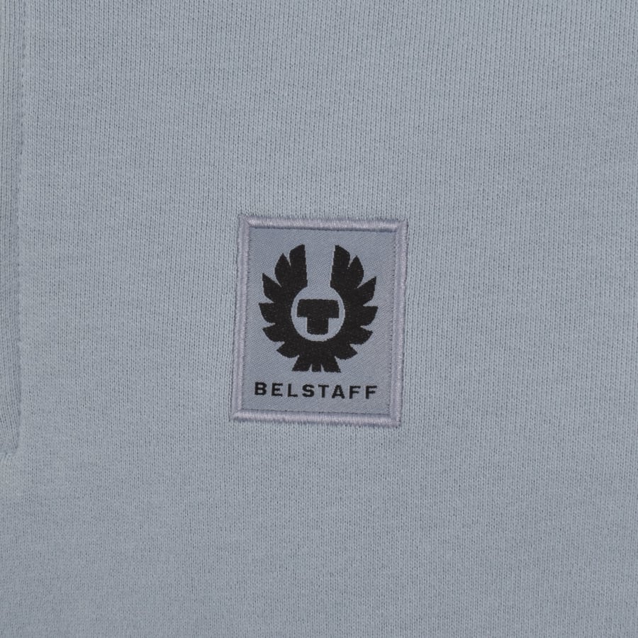 Image number 3 for Belstaff Quarter Zip Sweatshirt Mist Blue
