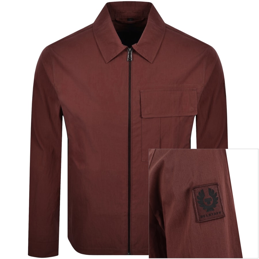 Image number 1 for Belstaff Cargo Overshirt Burgundy