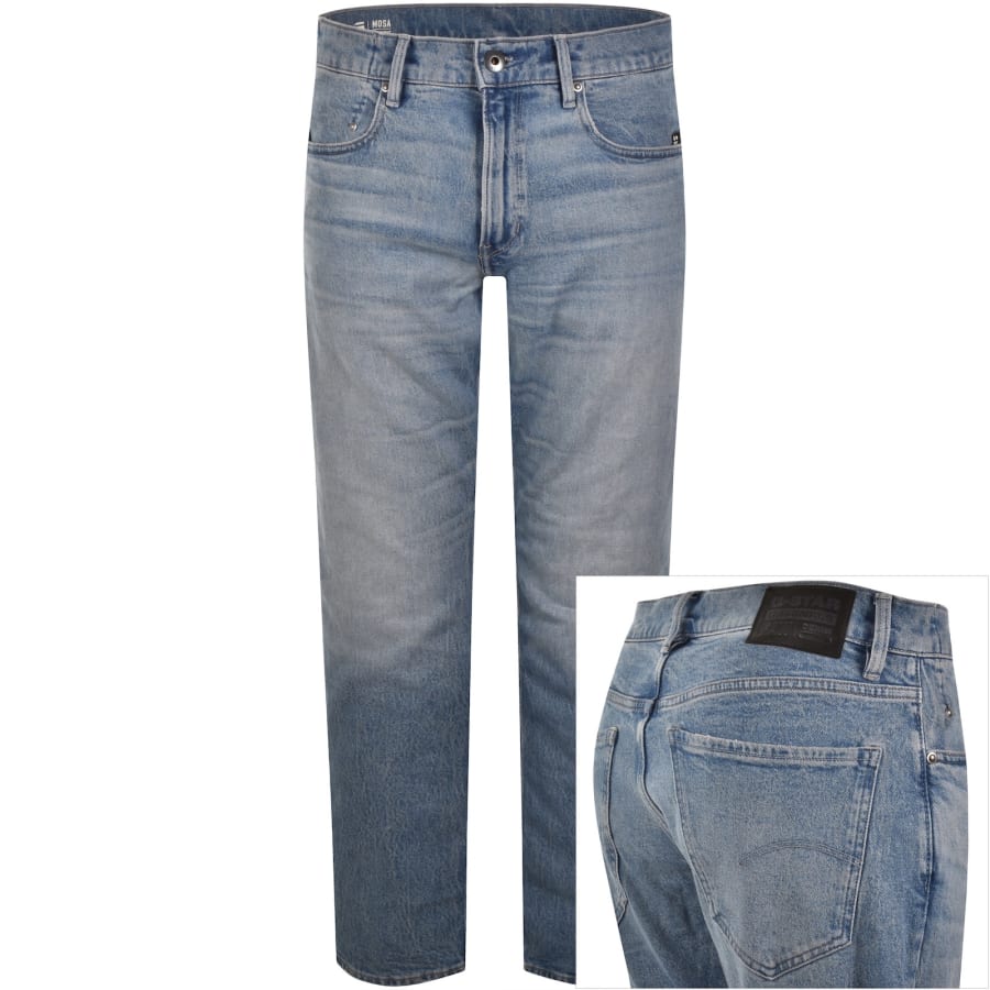 Image number 1 for G-Star Mosa Straight Fit Light Wash Jeans Blue