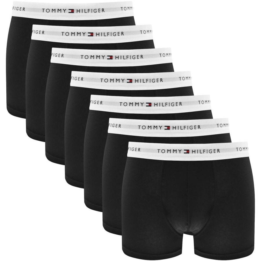 Image number 1 for Tommy Hilfiger Underwear 7 Pack Trunks Black