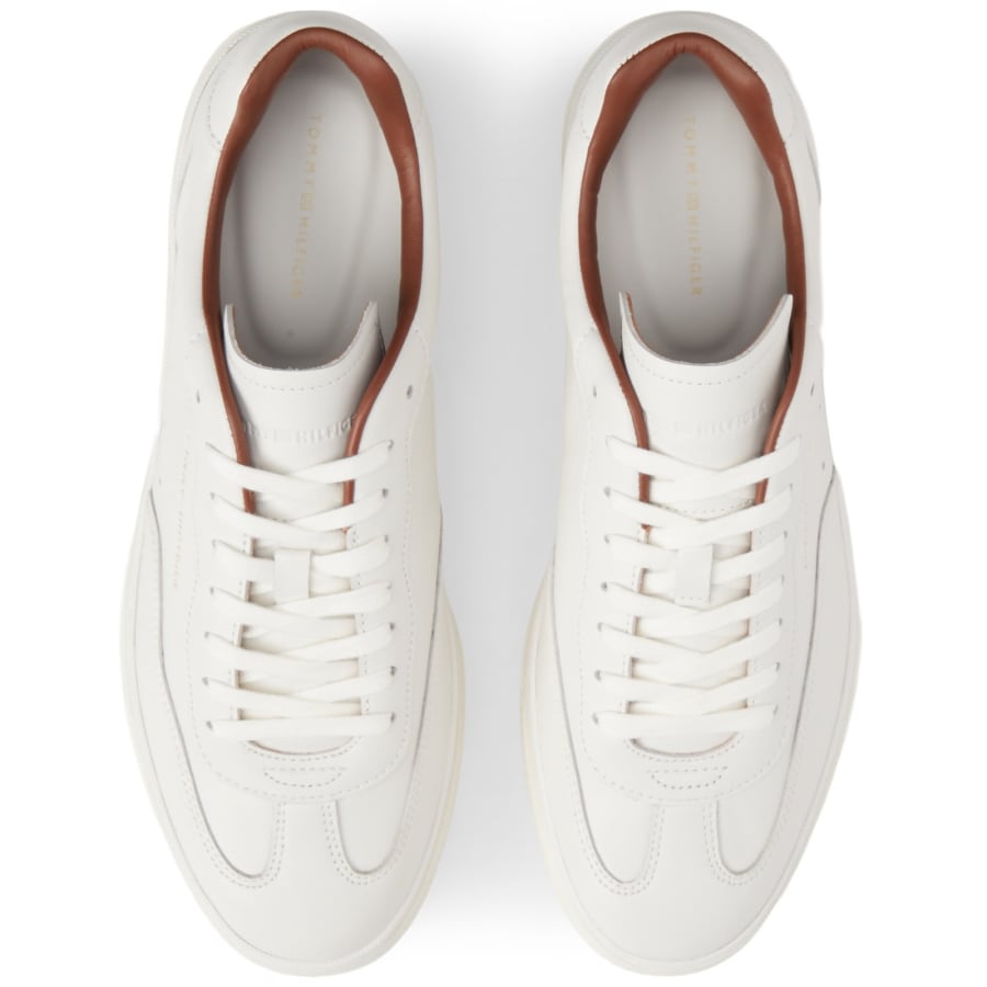 Image number 3 for Tommy Hilfiger Lux Leather Trainers White