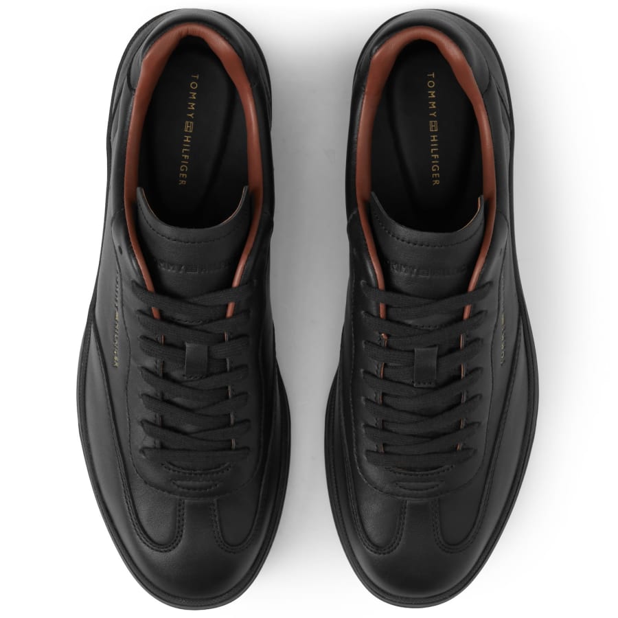 Image number 3 for Tommy Hilfiger Lux Leather Trainers Black