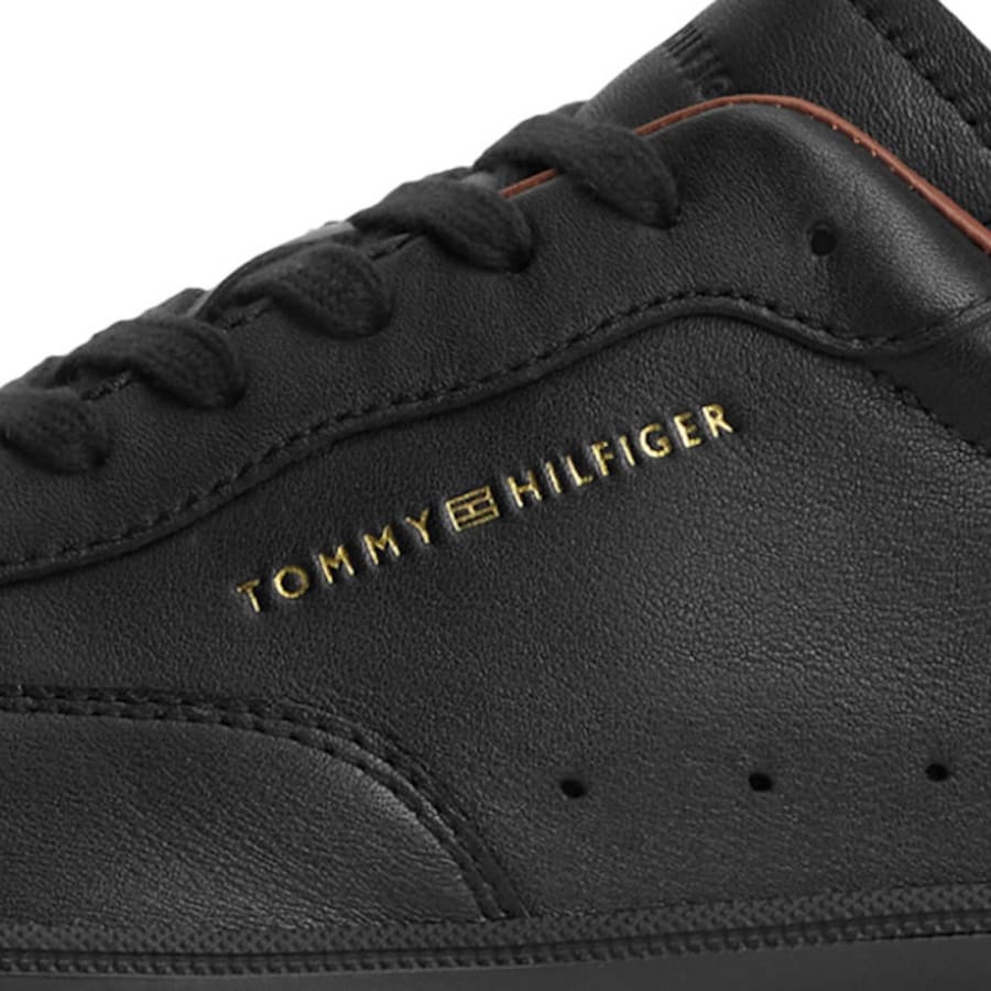 Image number 4 for Tommy Hilfiger Lux Leather Trainers Black