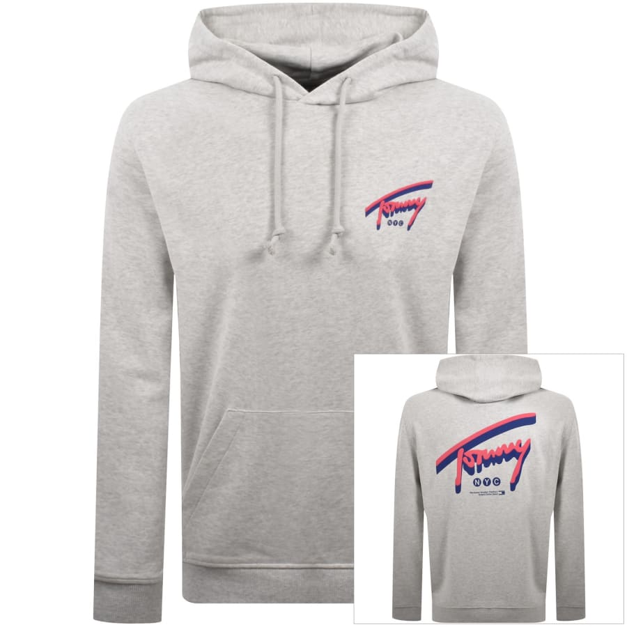 Image number 1 for Tommy Jeans NYC Signature Hoodie Grey