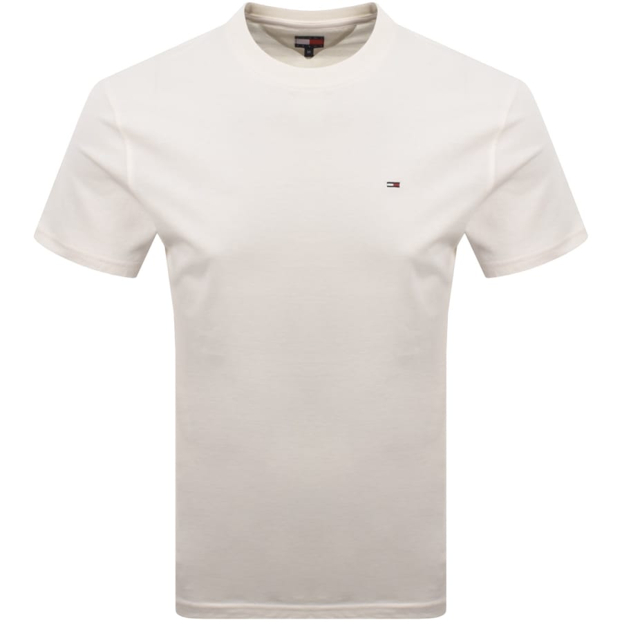 Image number 1 for Tommy Jeans Flag Logo T Shirt Off White