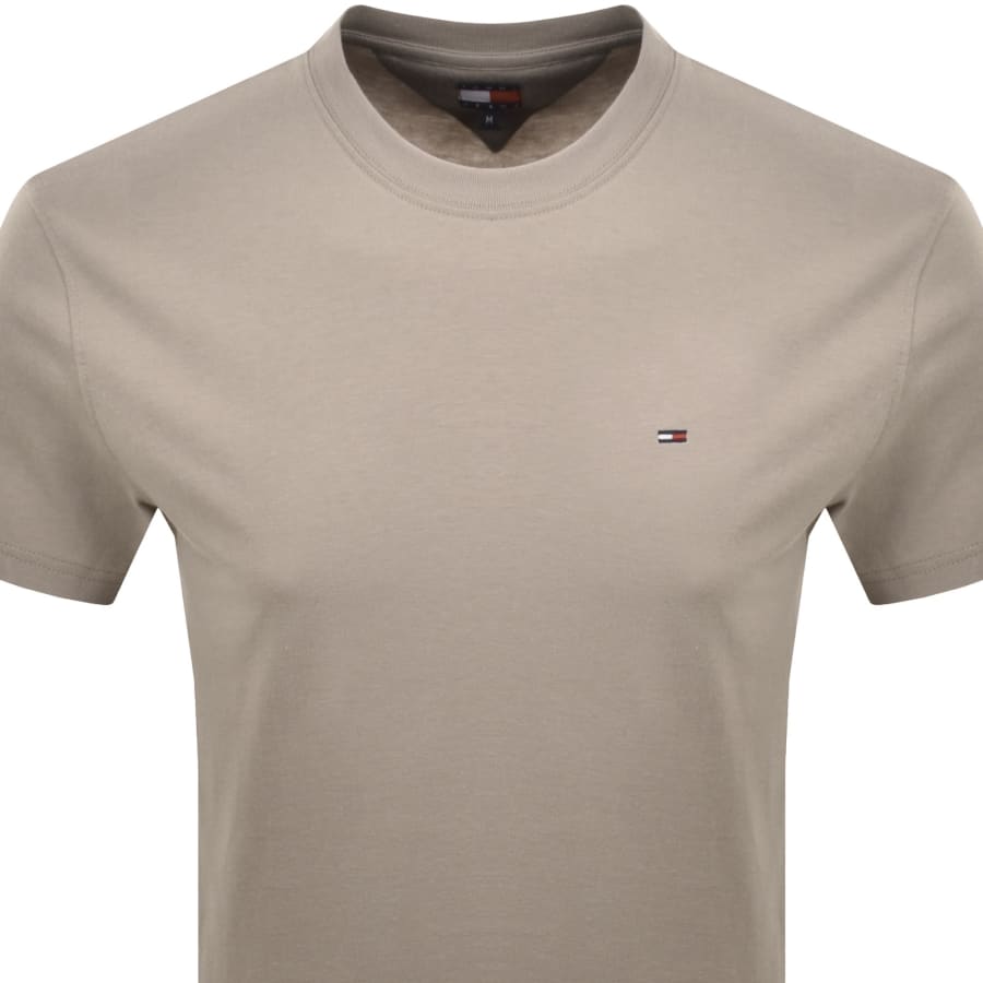 Image number 2 for Tommy Jeans Flag Logo T Shirt Brown