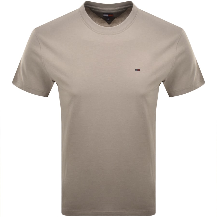 Image number 1 for Tommy Jeans Flag Logo T Shirt Brown