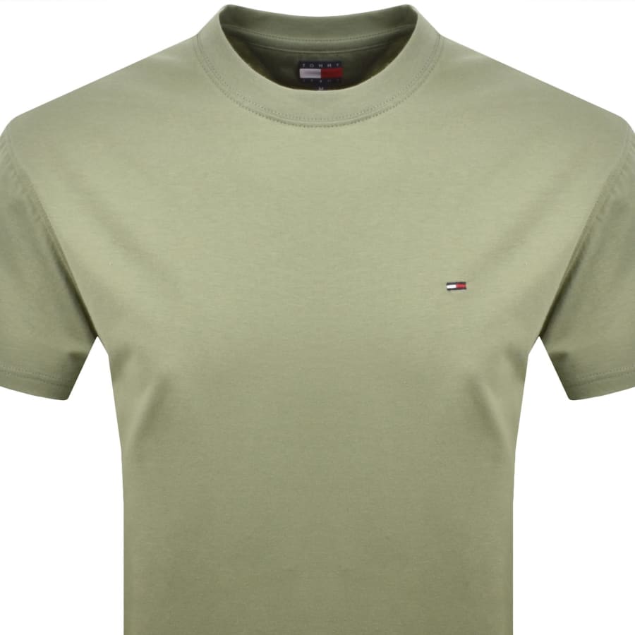 Image number 2 for Tommy Jeans Flag Logo T Shirt Green
