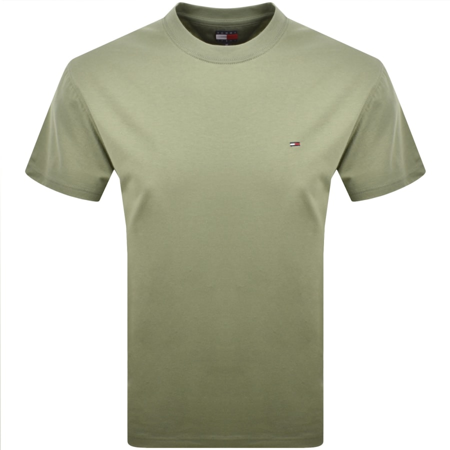 Image number 1 for Tommy Jeans Flag Logo T Shirt Green
