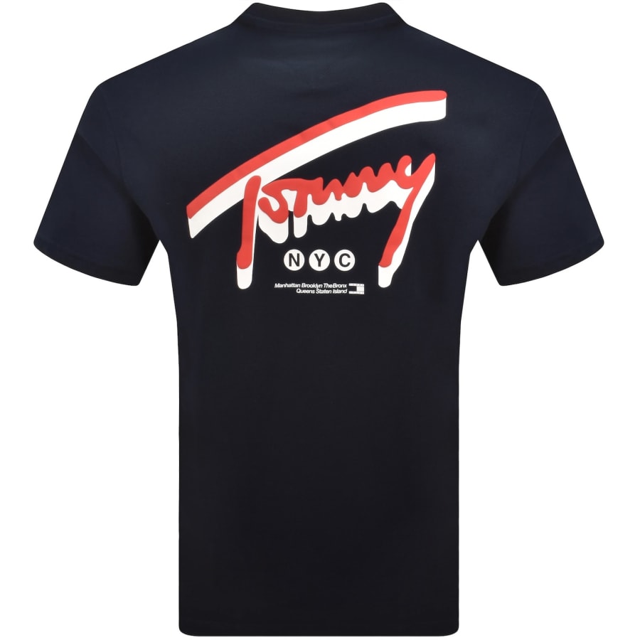 Image number 4 for Tommy Jeans Backprint T Shirt Dark Blue