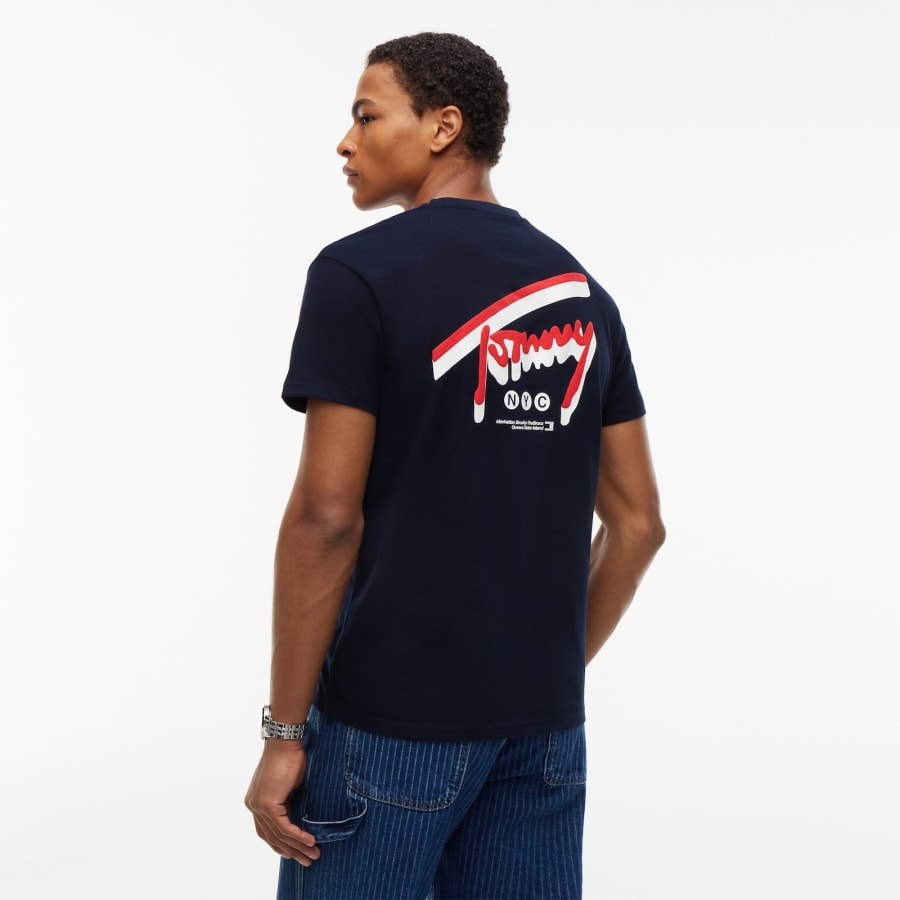 Image number 5 for Tommy Jeans Backprint T Shirt Dark Blue