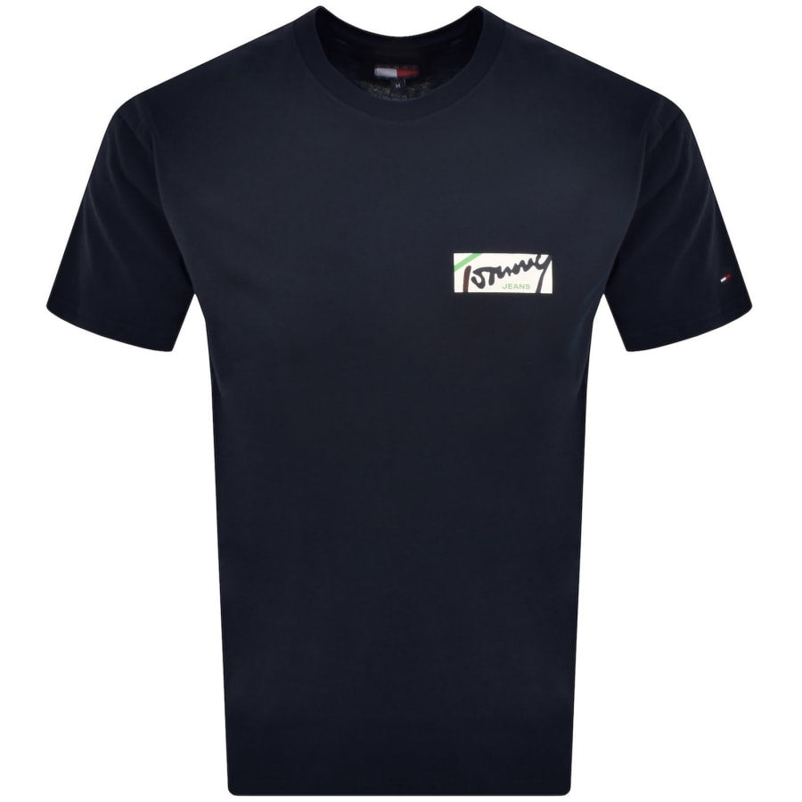 Image number 2 for Tommy Jeans Signature T Shirt Dark Blue