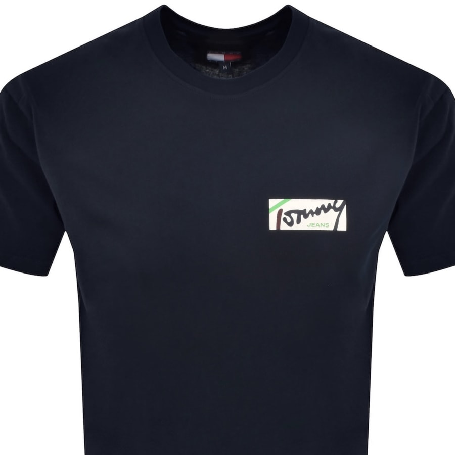 Image number 3 for Tommy Jeans Signature T Shirt Dark Blue
