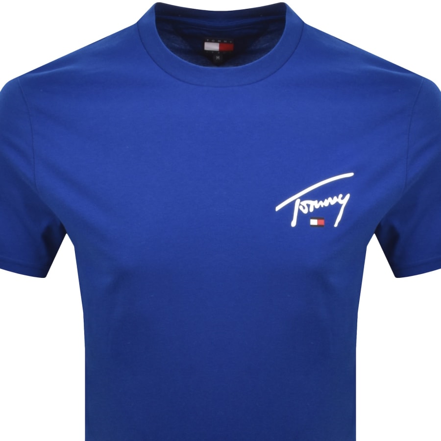 Image number 2 for Tommy Jeans Signature T Shirt Deep Marine Blue