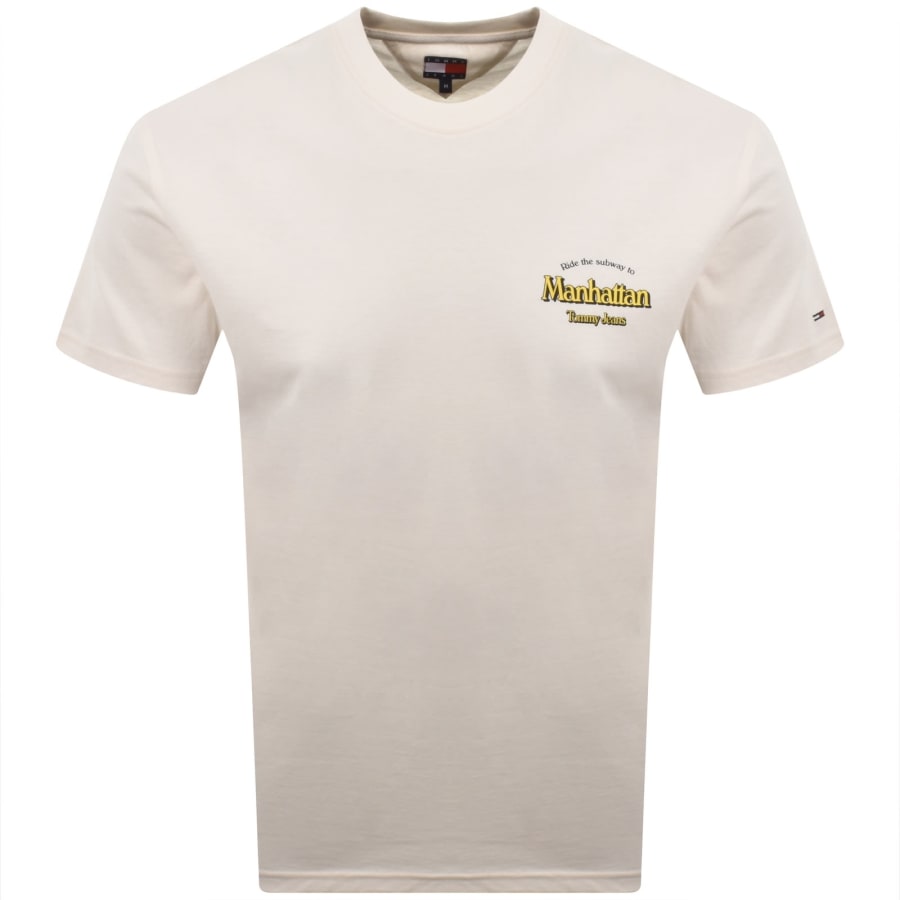 Image number 2 for Tommy Jeans NYC Novelty T Shirt Off White