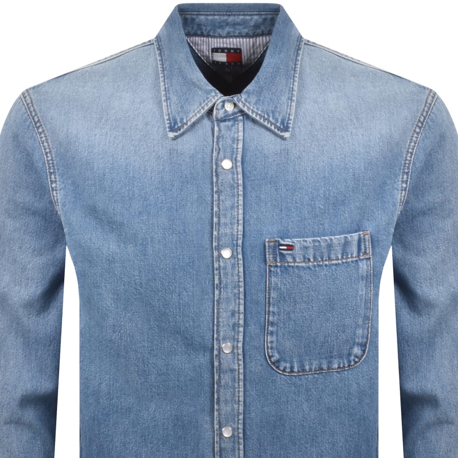 Image number 2 for Tommy Jeans Regular Fit Denim Shirt Blue