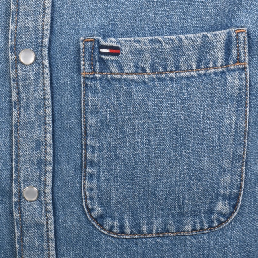 Image number 3 for Tommy Jeans Regular Fit Denim Shirt Blue