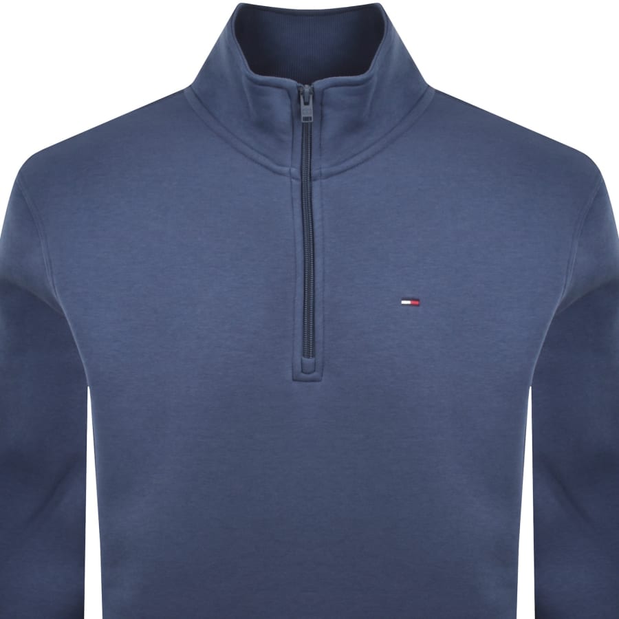 Image number 2 for Tommy Jeans Quarter Zip Sweatshirt Blue