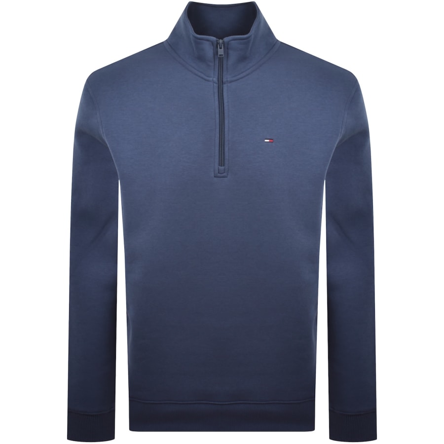 Image number 1 for Tommy Jeans Quarter Zip Sweatshirt Blue