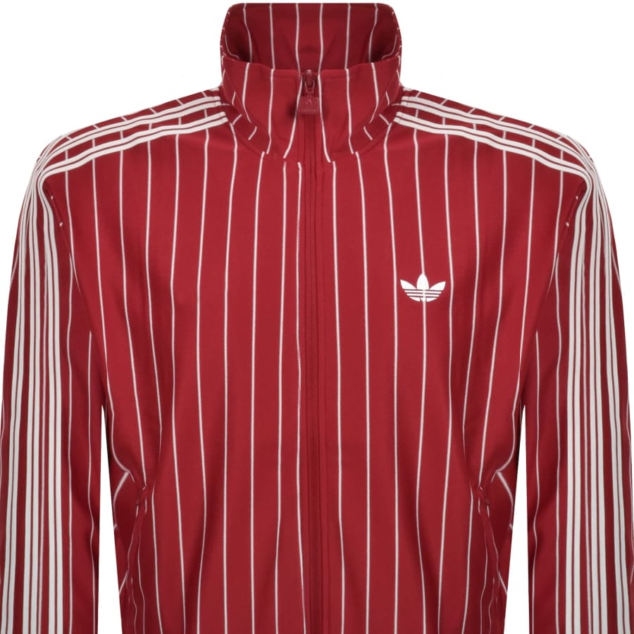 Image number 2 for adidas Originals Pinstripe Track Top Red